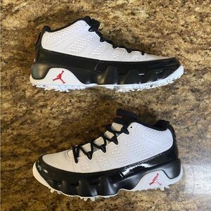 Men’s Size 7 Nike Air Jordan 9 Golf Shoes Low White Black Red FJ5934-100 NEW